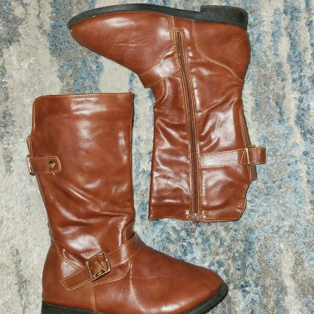 Mid-calf Rise Tan Boot for Girls || sz 3 || GUC